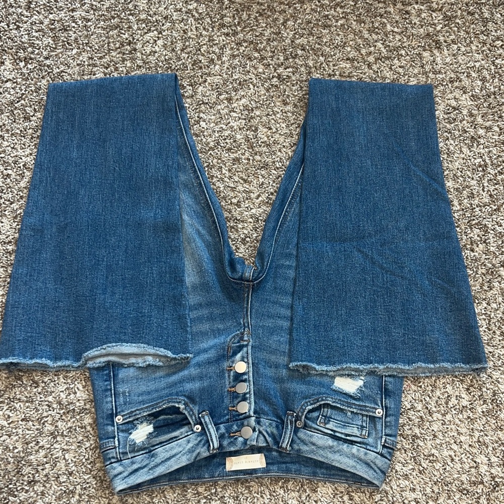 Altar'd State Light Blue Distressed Flare Jeans - Picture 8 of 10